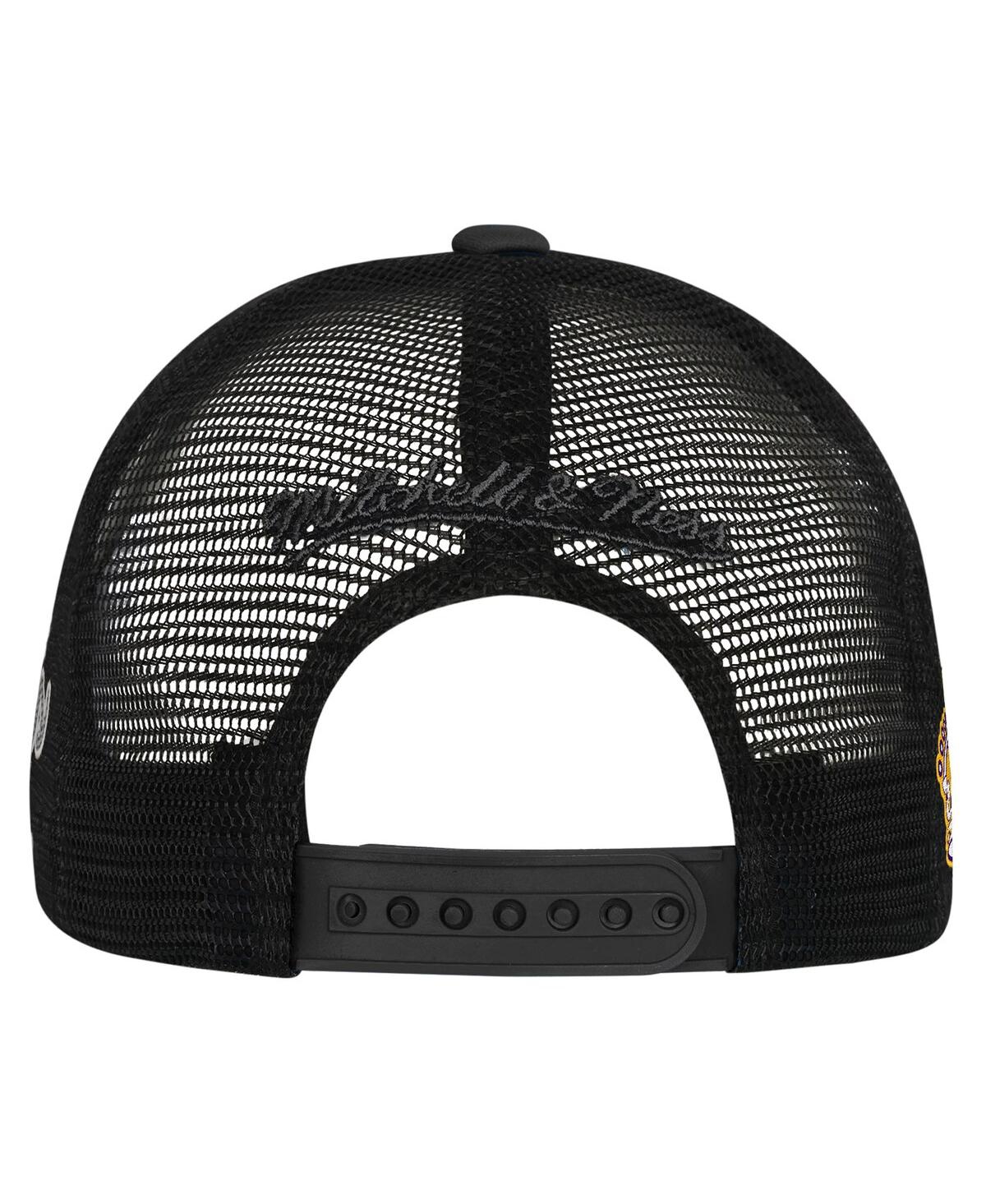 Mitchell & Ness Big Boys And Girls White Los Angeles Kings Mascot Adjustable Trucker Hat In Black