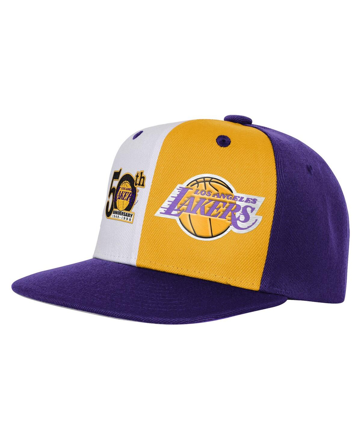 Mitchell & Ness Big Boys and Girls Purple Los Angeles Lakers 50th Anniversary Duo Front Snapback Hat