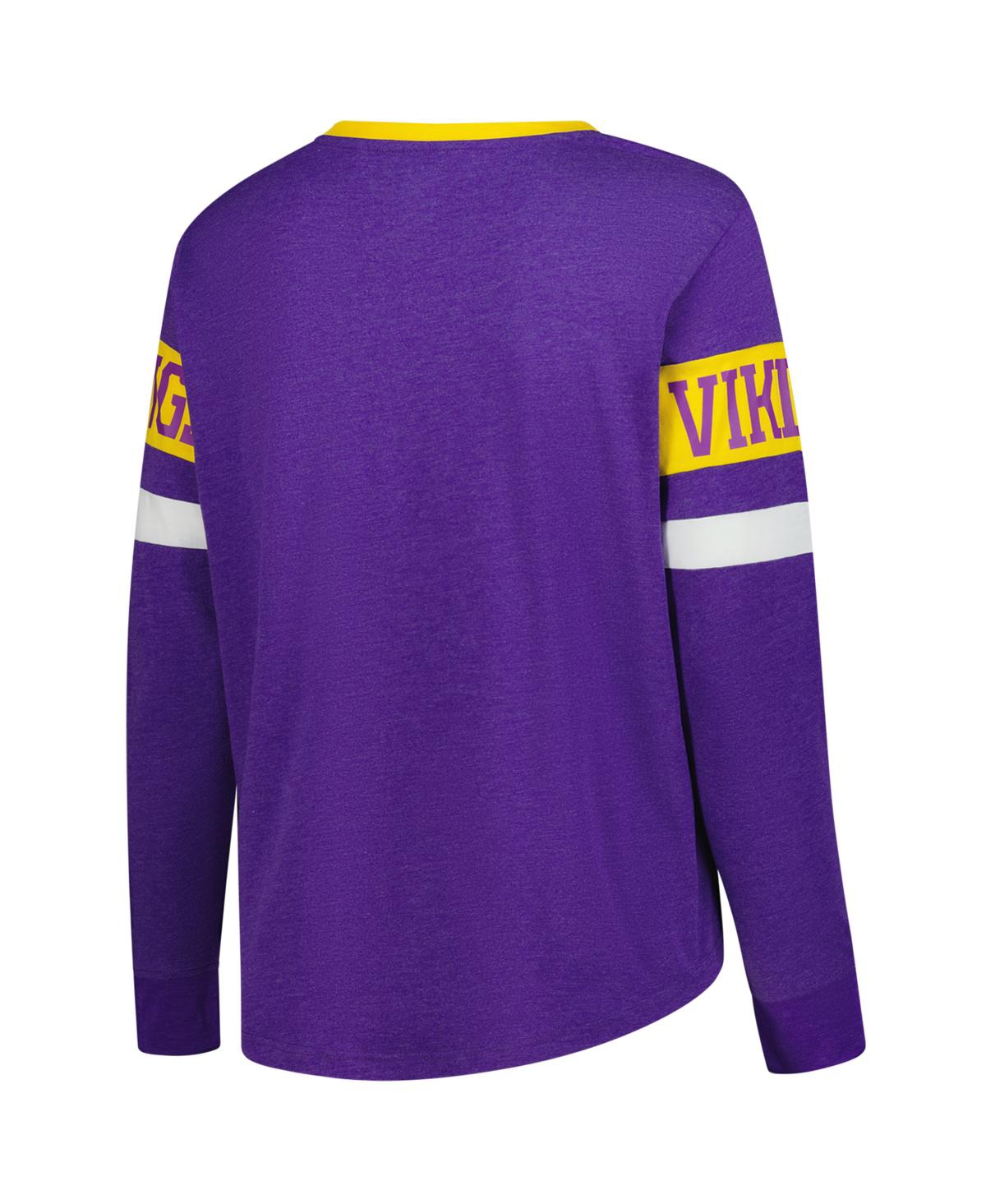 New Era Women's Purple Minnesota Vikings Throwback Lace-up Long-sleeve T-shirt In Purple