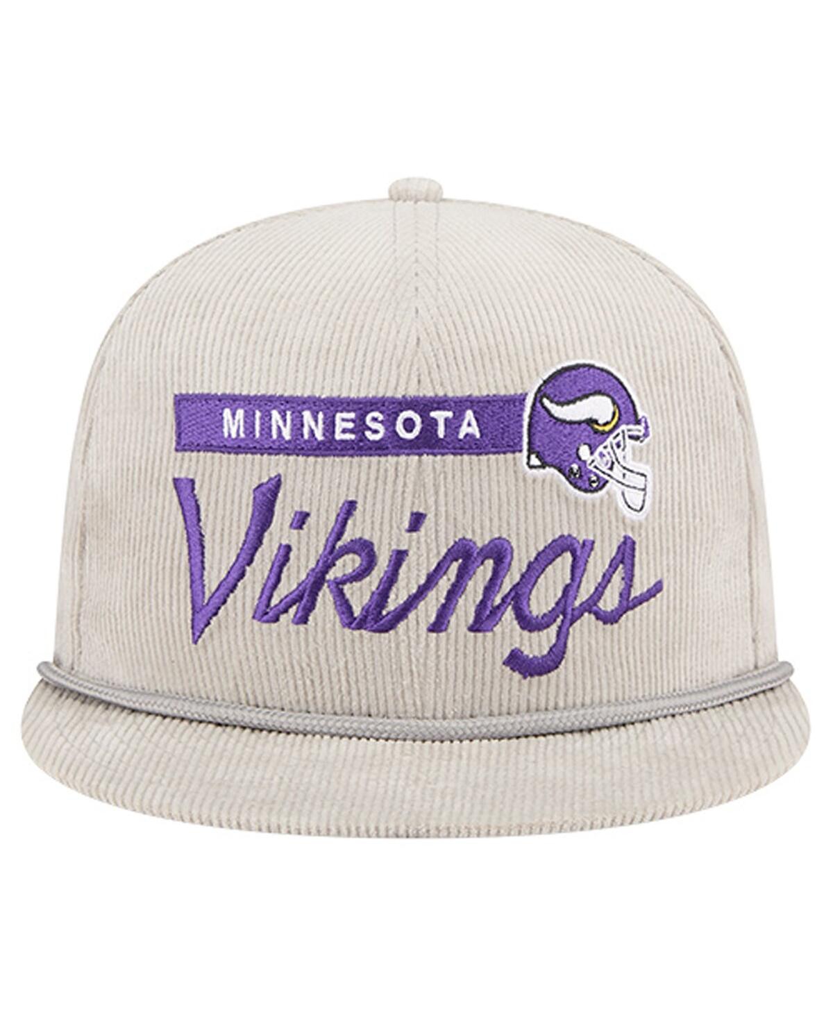New Era Men's Gray Minnesota Vikings Cord Rope Corduroy 9FIFTY Snapback Hat