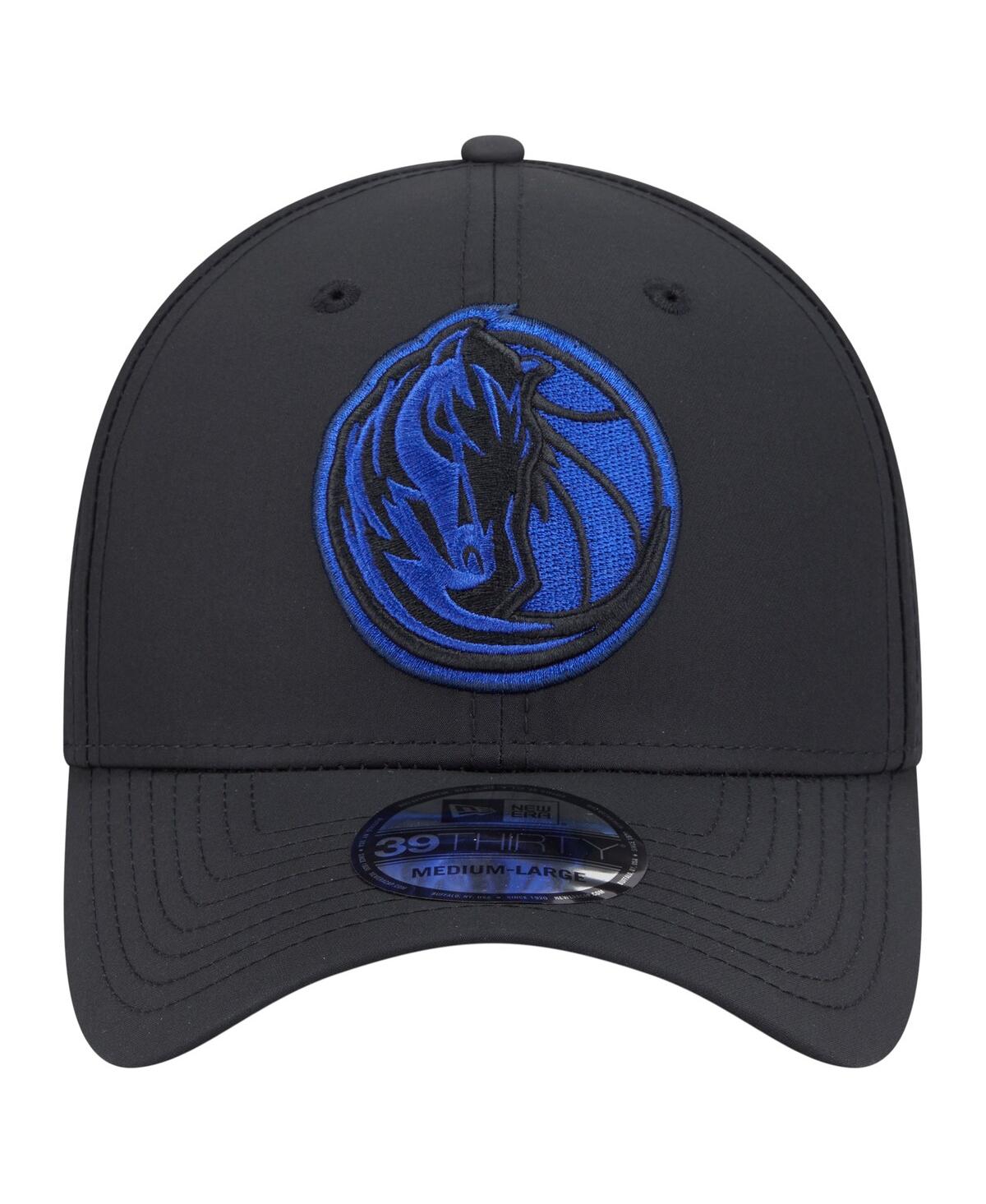 New Era Men's Black Dallas Mavericks Night 39THIRTY Flex Hat