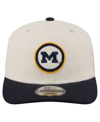 Men's Cream/Navy Michigan Wolverines Loyal Corduroy 9SEVENTY Adjustable Hat
