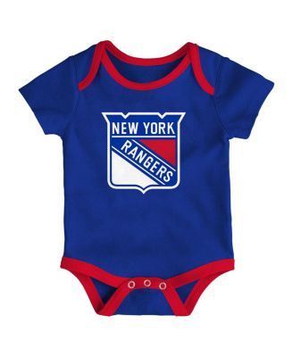 Baby Boys and Girls 3-Piece New York Rangers Triple Header Bodysuit Set