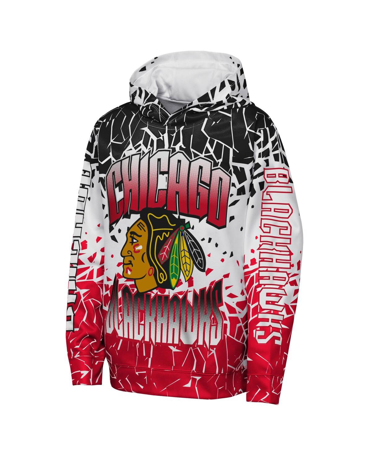 Outerstuff Big Boys and Girls Black Chicago Blackhawks Frozen Frenzy Hoodie