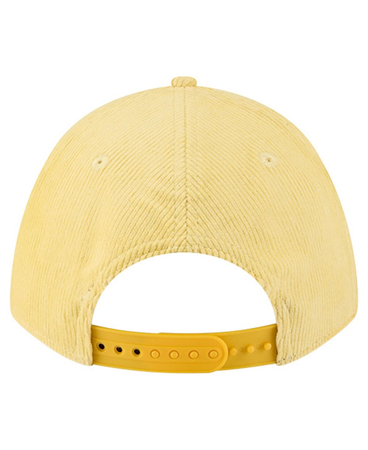 New Era Men's Gold Green Bay Packers Cord Corduroy 9forty A-frame Adjustable Hat In Neutral