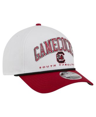 Men's White/Garnet South Carolina Gamecocks Arch Two-Tone Rope 9FORTY A-Frame M-Crown Adjustable Hat