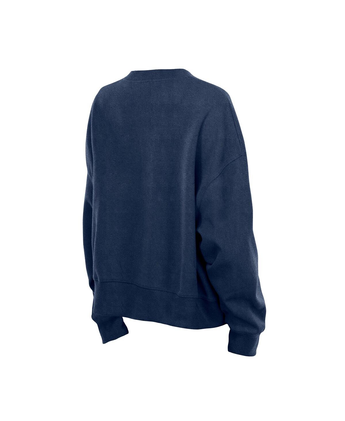 New Era Women's Navy Minnesota Timberwolves Boxy Throwback Mineral Wash Sweatshirt In Blue