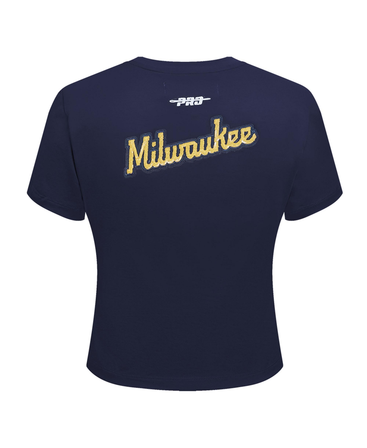 Pro Standard Women's Navy Milwaukee Brewers Game Day Classics Baby Doll Cropped T-Shirt