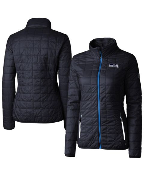 Женские куртки Cutter & Buck Women's Navy Seattle Seahawks Rainier PrimaLoft Eco Insulated Full-Zip Puffer Jacket
