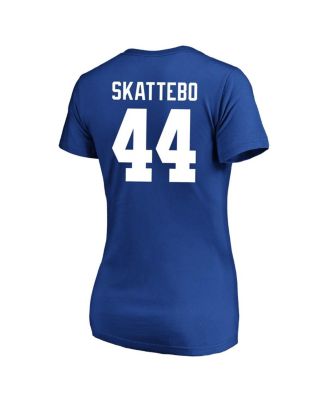Women's Cam Skattebo Royal New York Giants Plus Size Name Number Scoop Neck T-Shirt