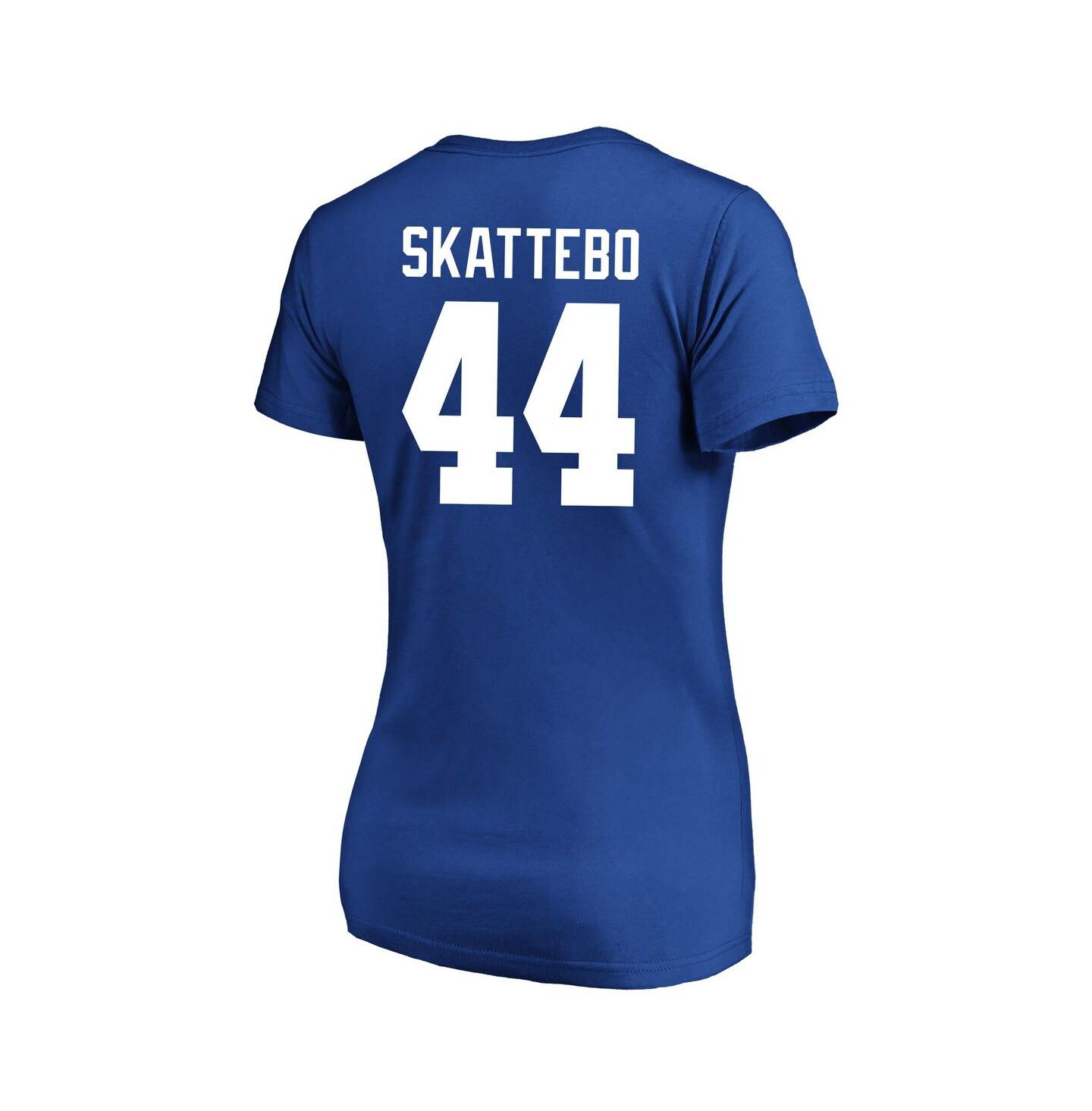 Женская футболка Fanatics Cam Skattebo Royal New York Giants Plus Size Name & Number Scoop Neck — фото 2