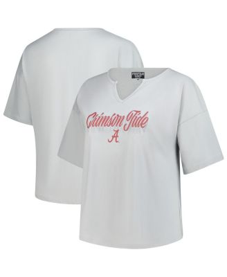 Fanatics - Women's Gray Alabama Crimson Tide Plus Size Winning Gear Notch Neck T-Shirt