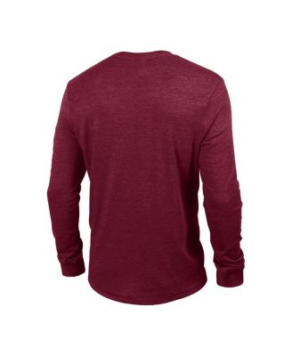 Men's Burgundy Colorado Avalanche Multi-Logo Tri-Blend Long Sleeve T-Shirt
