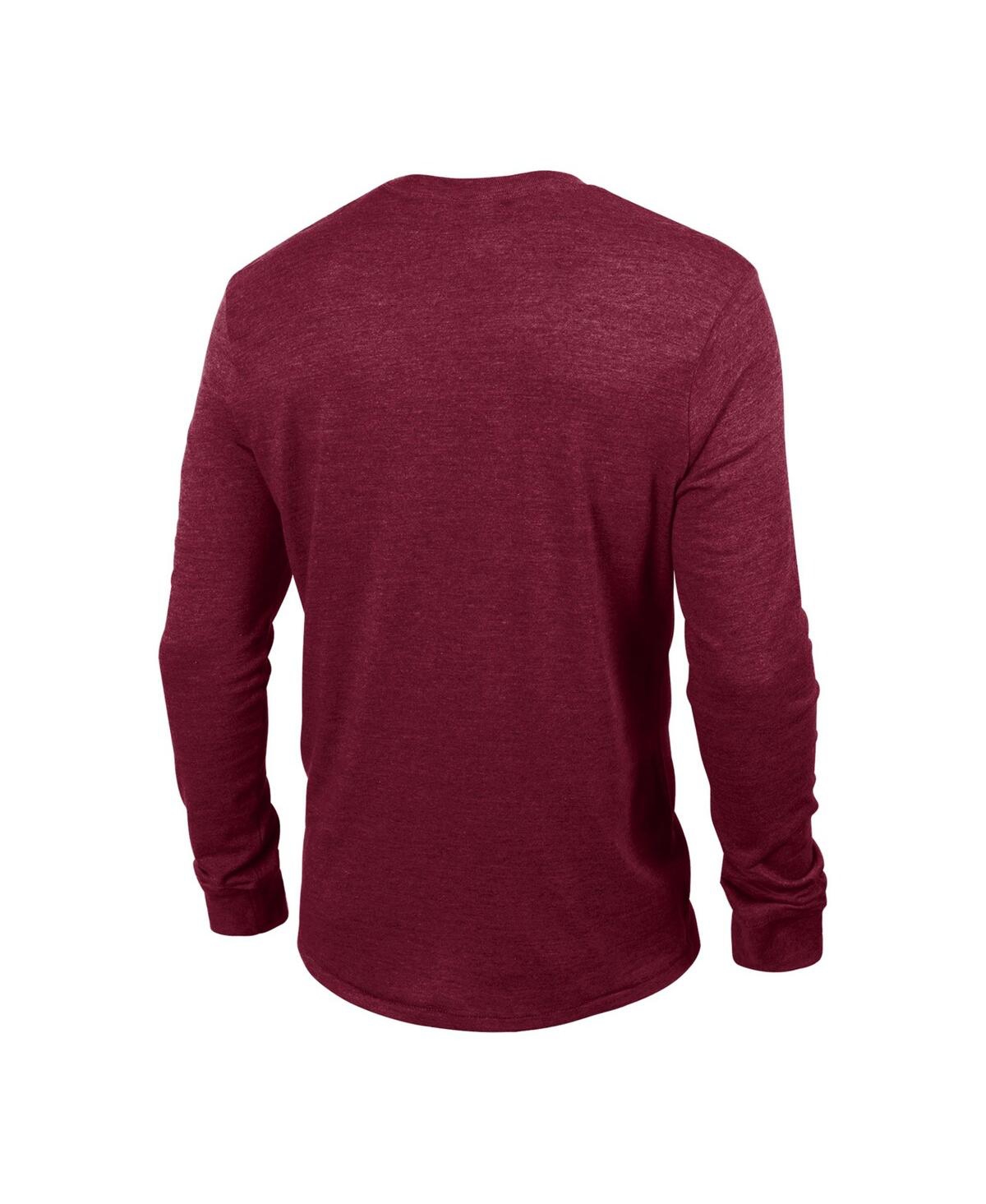 Champion Men's Burgundy Colorado Avalanche Multi-Logo Tri-Blend Long Sleeve T-Shirt