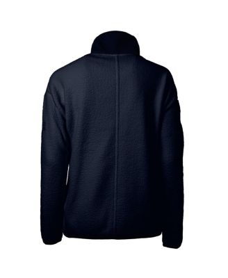 Women's Navy Michigan Wolverines Cascade Eco Sherpa Full-Zip Fleece Jacket