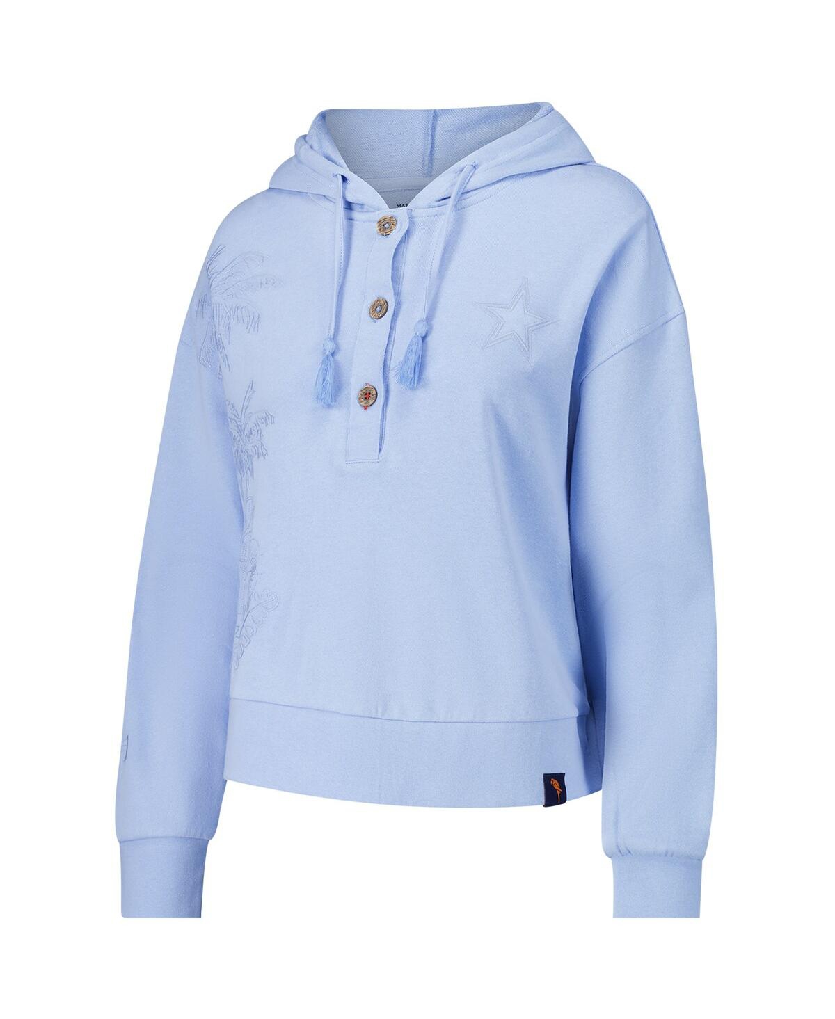 Margaritaville Women's Light Blue Dallas Cowboys Island Dream Solid Pullover Hoodie In Blue