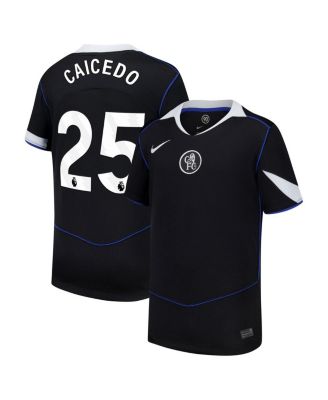 Nike - Big Boys and Girls Mois&eacute;s Caicedo Black Chelsea 2025/26 Third Replica Player Jersey