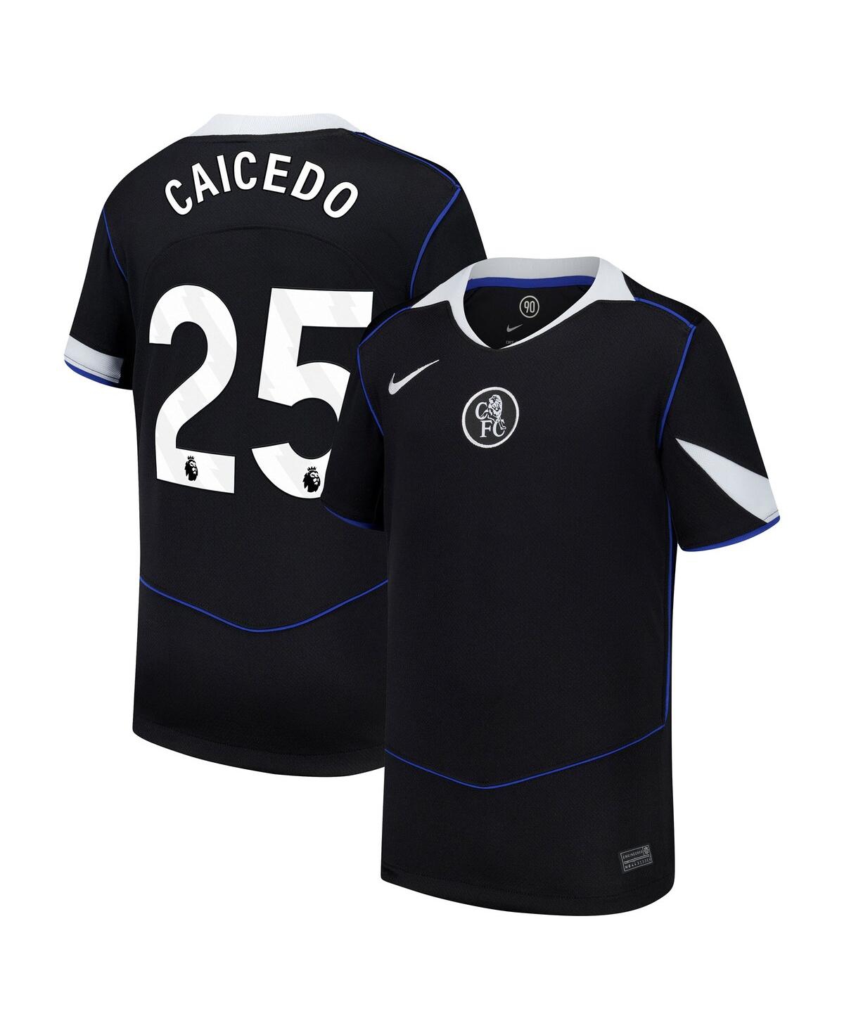 Nike Big Boys and Girls Moises Caicedo Black Chelsea 2025/26 Third Replica Player Jersey