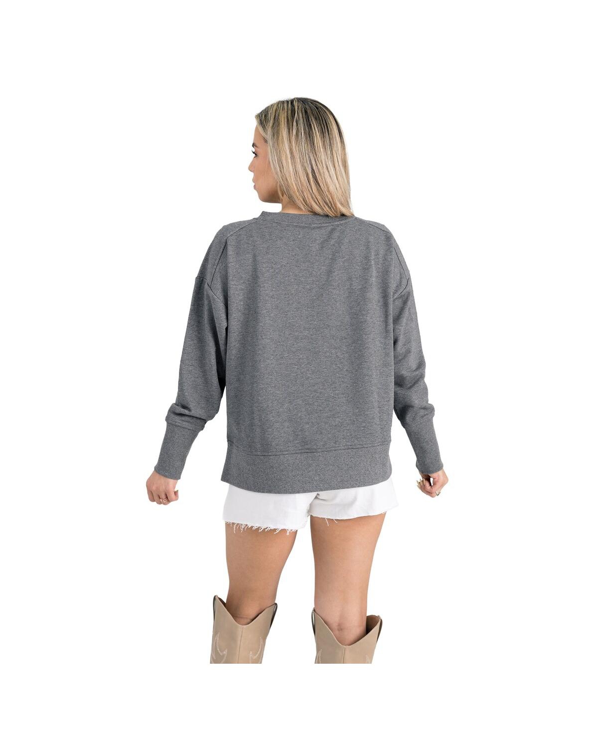 Gameday Couture Women's Gray Los Angeles Chargers French Terry V-neck Pullover Sweatshirt In Gray