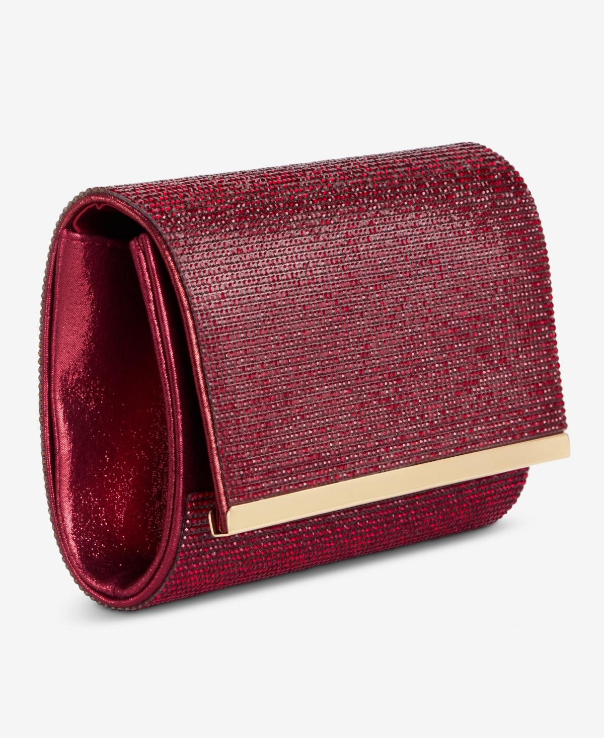Inc International Concepts Caitlin Satin And Crystal Clutch, Exclusively At Macy's In Brown