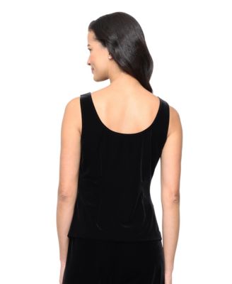 Women's Stretch Velvet Tank Top and Jacket Twinset