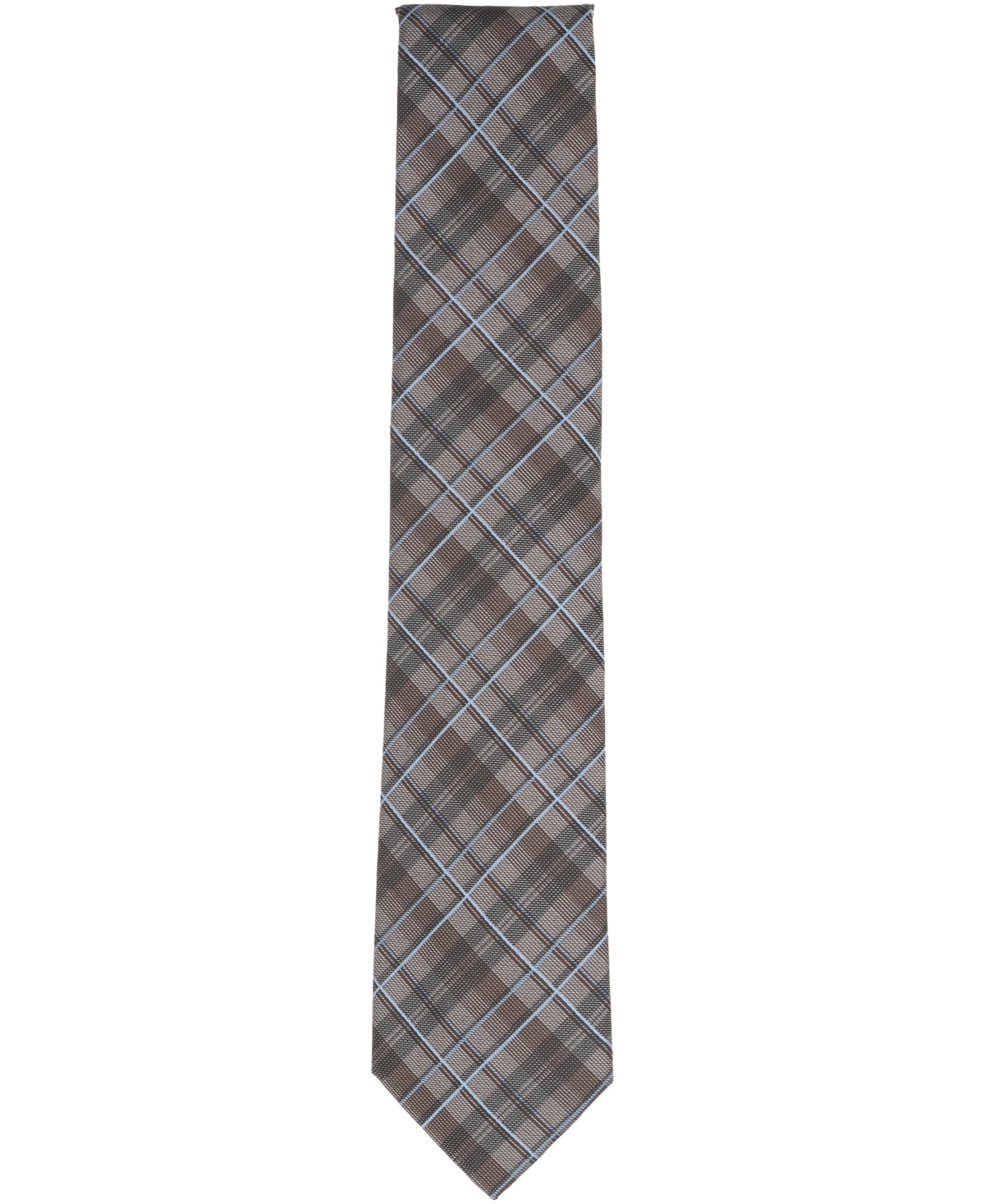 Michael Kors Men's Hyndman Plaid Pattern Classic Tie In Brown