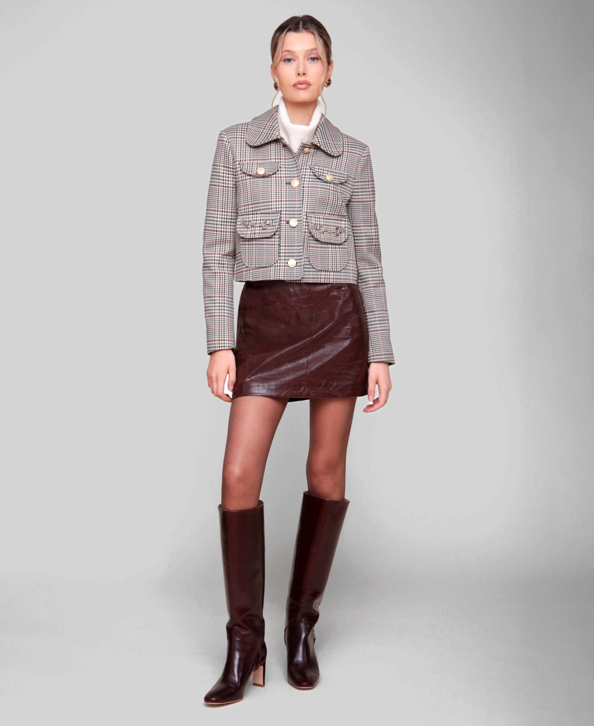 Avec Les Filles Women's Four Pocket Cropped Jacket