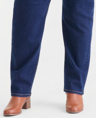 Style & Co Plus Size High-Rise Straight-Leg Jeans, Exclusively at Macy's
