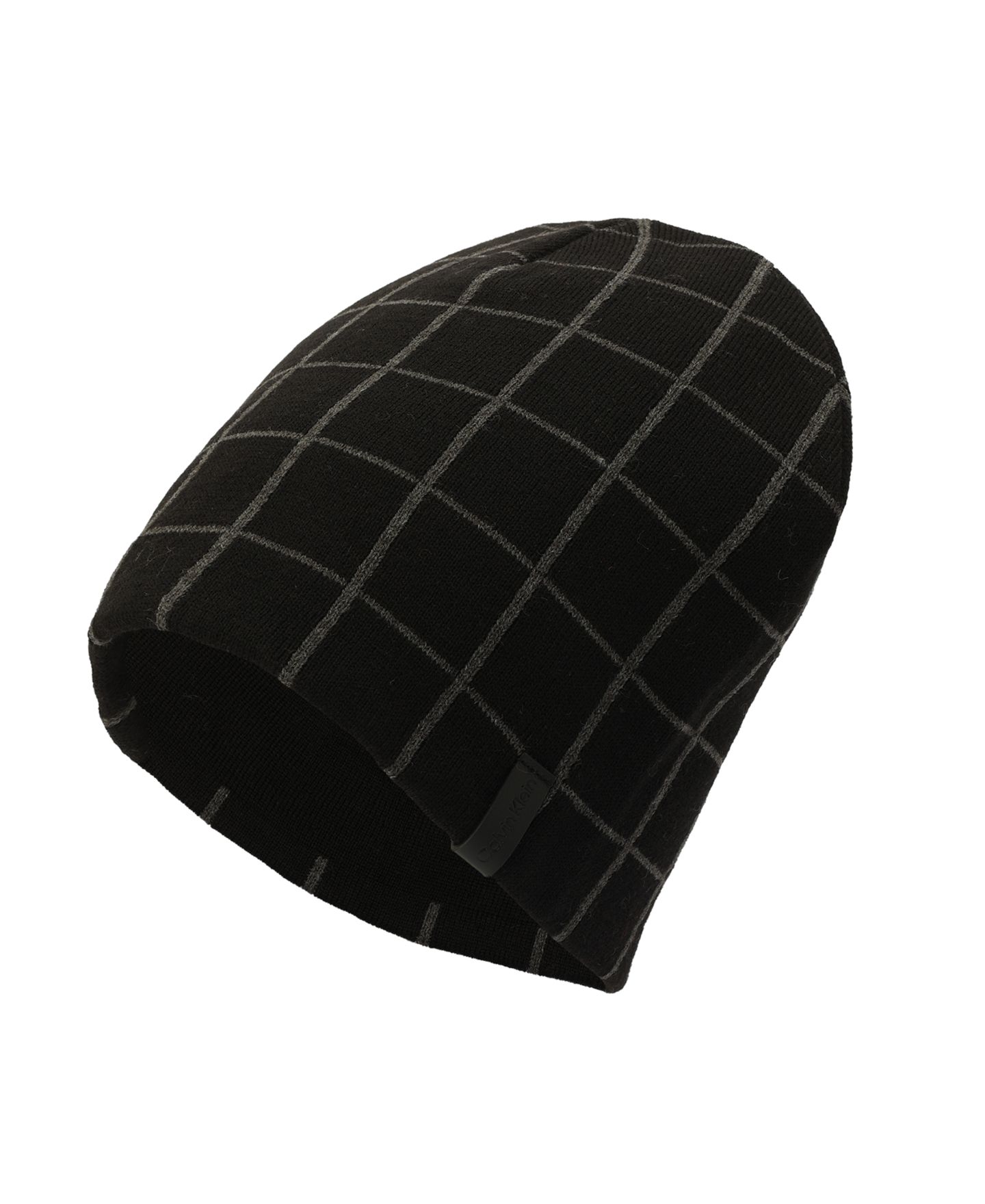 Мужской головной убор Calvin Klein Window Check Cuff Hat, цвет: Чёрный — фото 1