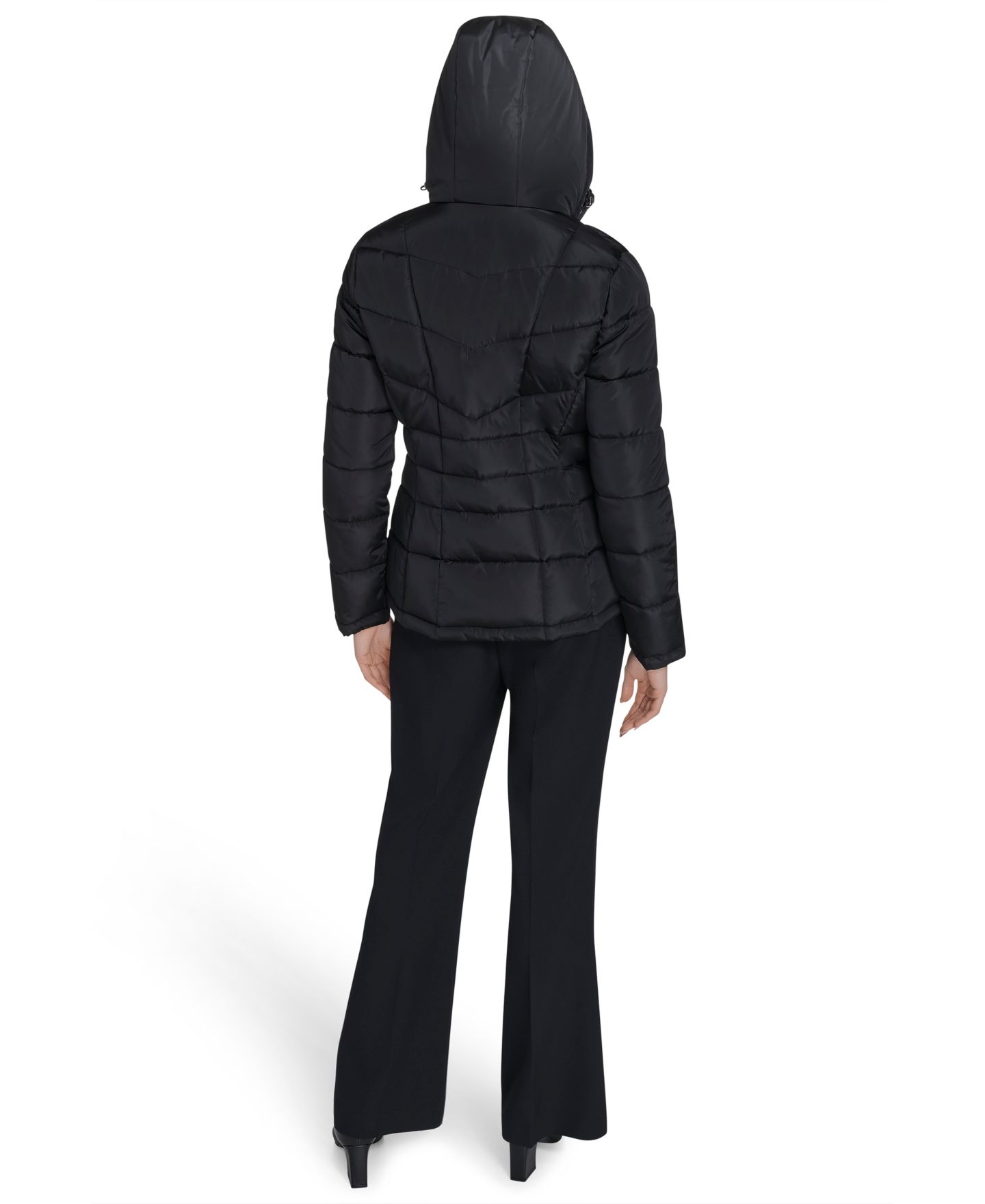 Женская куртка Calvin Klein Stand Collar Lined Puffer, цвет: Чёрный — фото 4