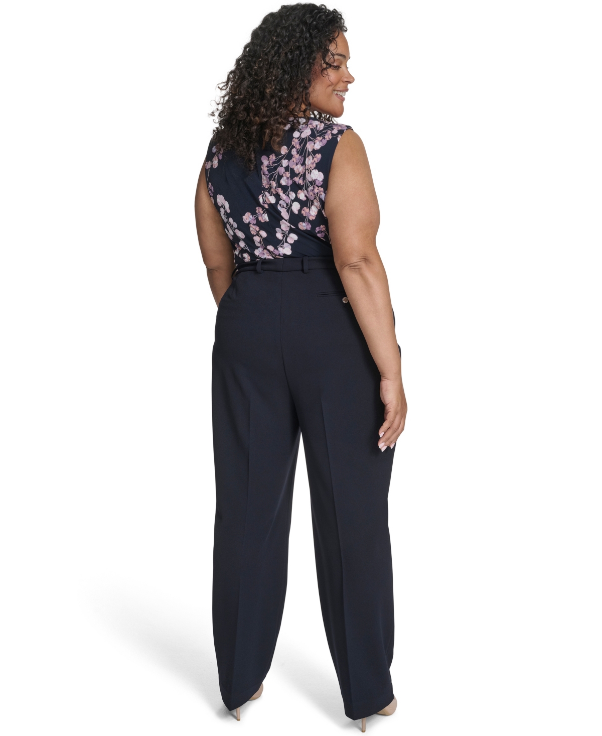 Calvin Klein Plus Size High Waist Modern Fit Pants In Blue