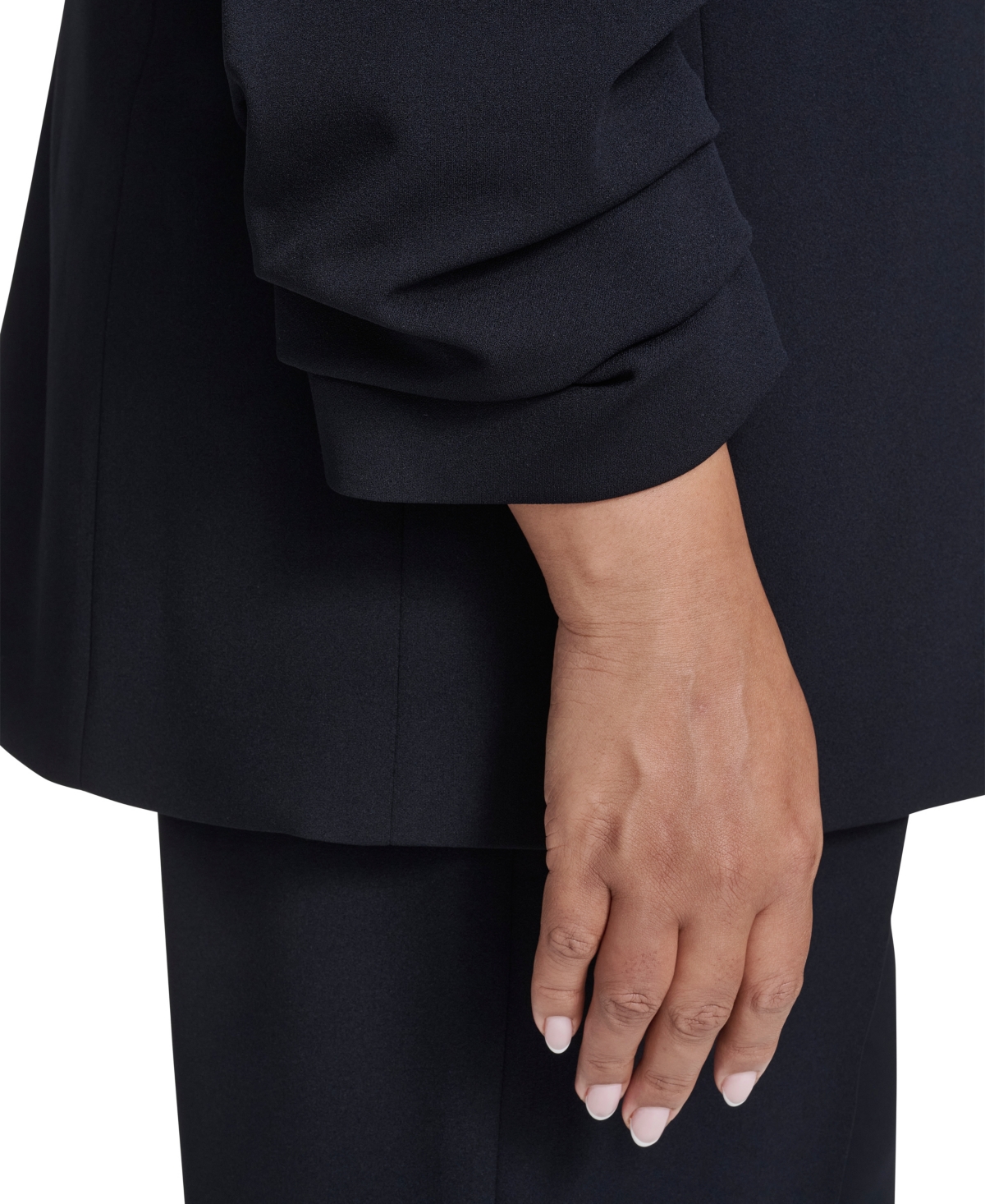Calvin Klein Plus Collarless 3/4-Sleeve Jacket