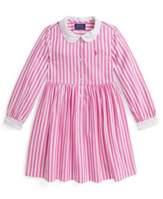 Polo Ralph Lauren - Girls 2T-6X Striped Long-Sleeve Shirt Dress