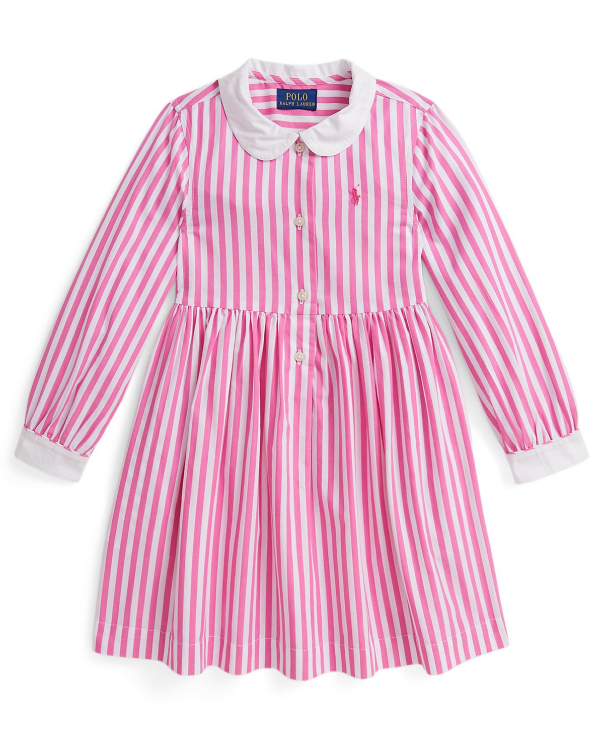 Polo Ralph Lauren Girls 2T-6X Striped Long-Sleeve Shirt Dress