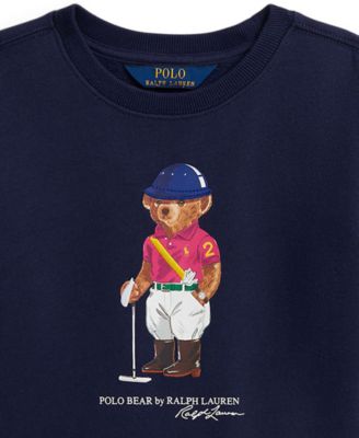 Girls' 2T-6X Polo Bear Printed Boxy Sweatshirt