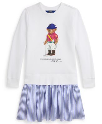 Polo Ralph Lauren - Girls 7-16 Striped Skirt Fleece Long-Sleeve Dress