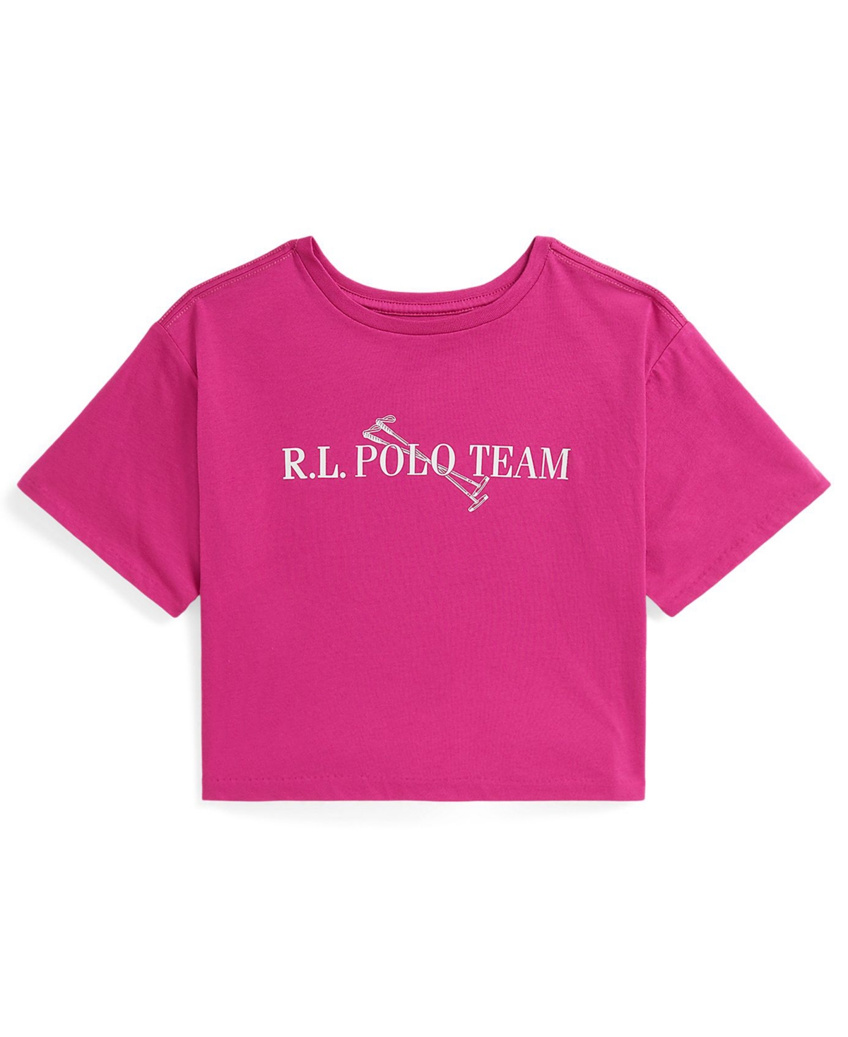 Polo Ralph Lauren Girls 7-16 Graphic Printed Boxy Short-Sleeve T-Shirt - Pink