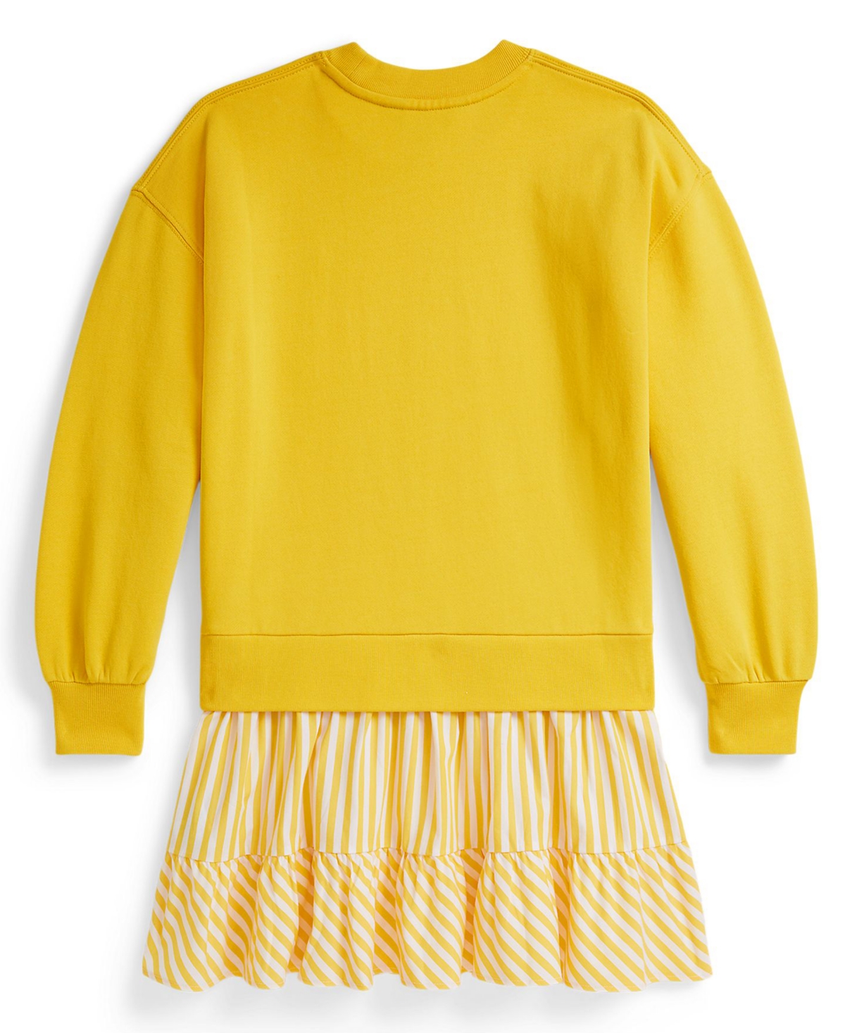 Polo Ralph Lauren Ralph Lauren Striped-skirt Loopback Fleece Dress In Yellow