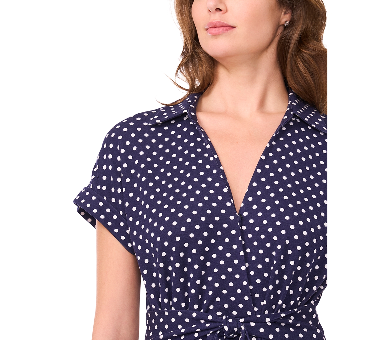 Msk Women's Polka-Dot Midi Dress