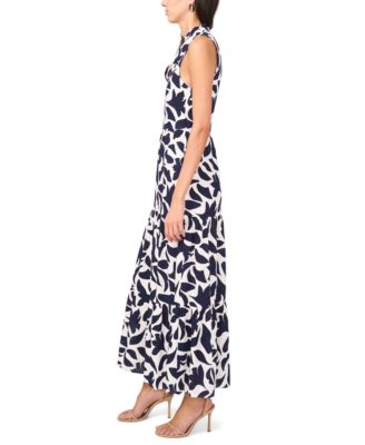 Women's Sleeveless V-Neck Tiered Maxi Dress