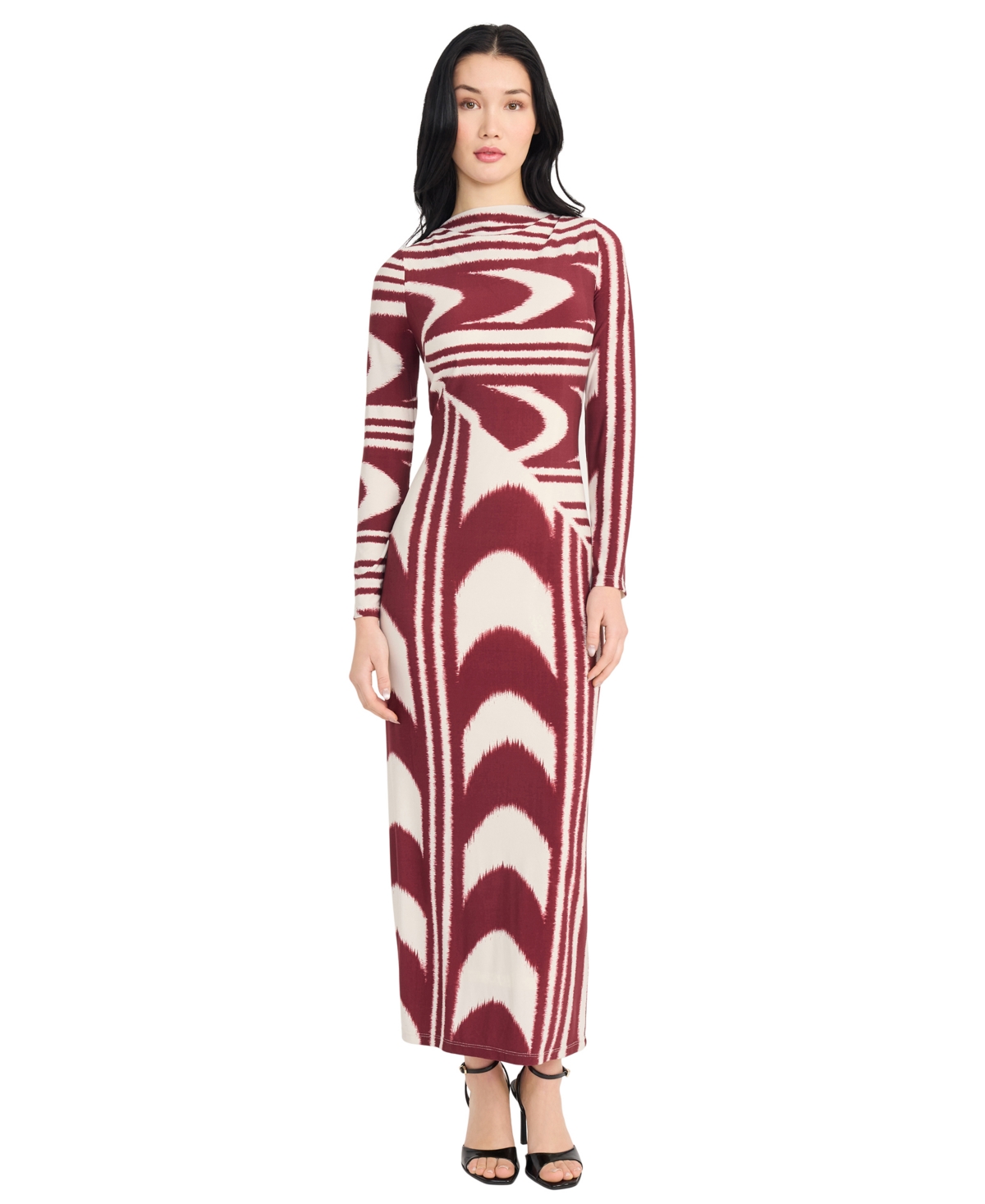 Donna Morgan Women's Long-sleeve Midi Dress In Multi