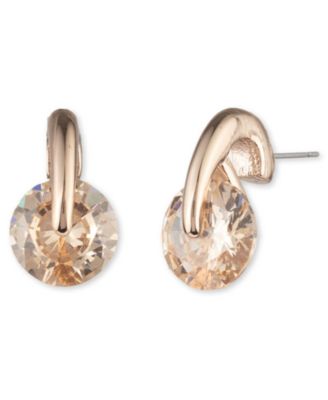 2-Pc. Color Floating Stone Crystal Cuff Bangle Bracelet and Matching Stud Earrings Set