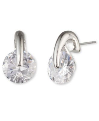 2-Pc. Color Floating Stone Crystal Cuff Bangle Bracelet and Matching Stud Earrings Set