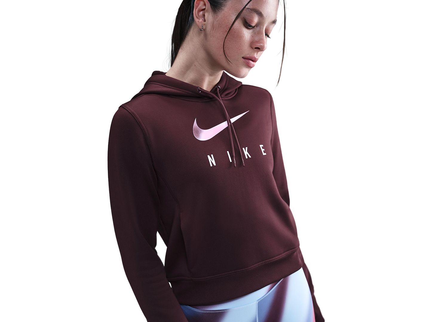 Женское худи Nike Therma-FIT, цвет: Бордовый — фото 2