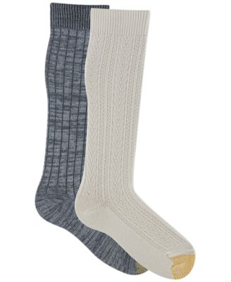 Women's 2-Pack Cable Knee High Socks