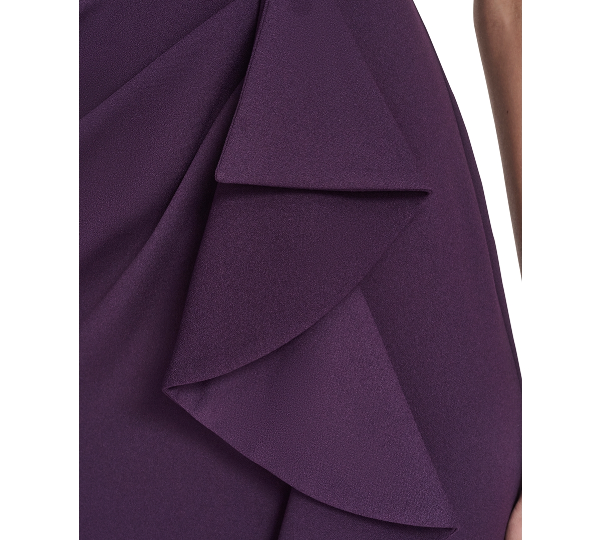 Eliza J Petite Off Shoulder Pleated Ruffle Gown