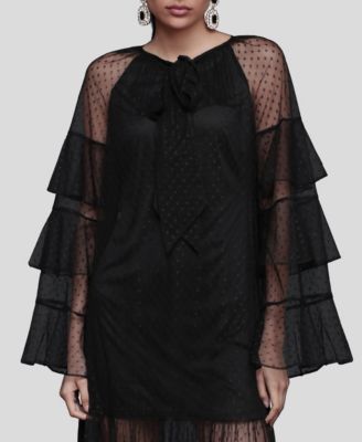 Women's Polka Dot Ruffle Tiered Maxi Dress