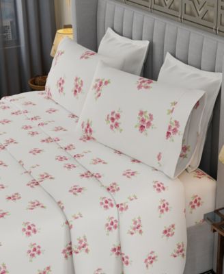Brushed Cool Crisp 225-Thread Count Printed Cotton 3-Pc. Sheet Set, Twin XL
