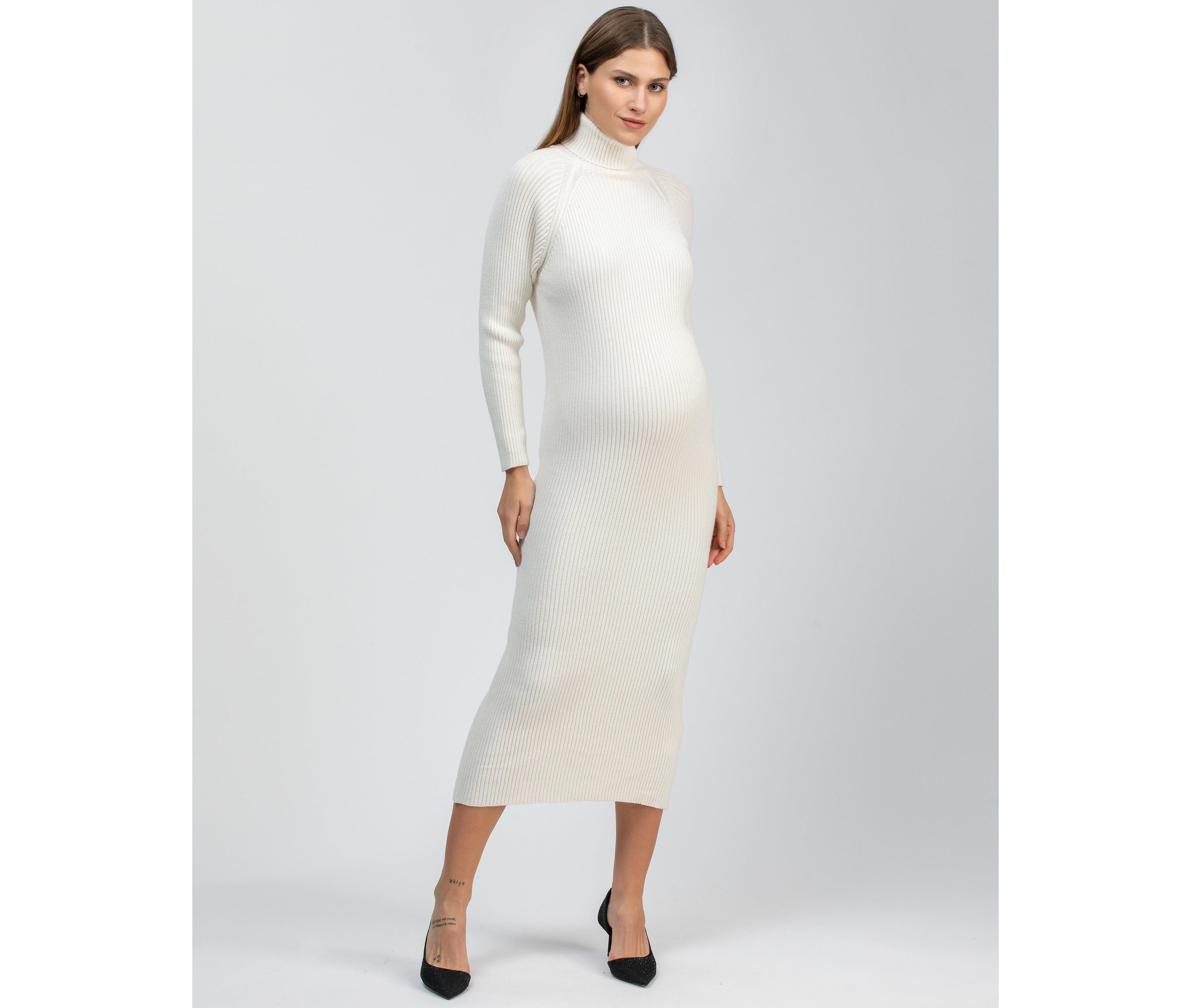 Maternity Ribbed Turtleneck Bodycon Maxi Dress Giorgia