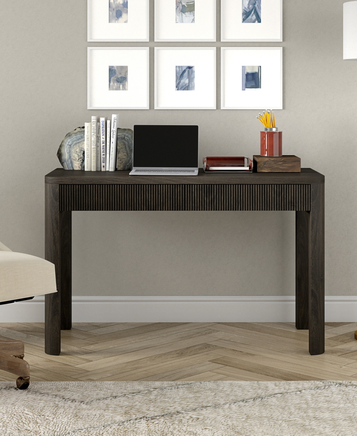 Hudson & Canal Mendoza 48" Wood Wide Rectangular Desk